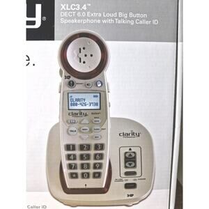 Clarity XLC3.4 Amplified Cordless Phone Ex Loud Big Button Speakerphone Talking